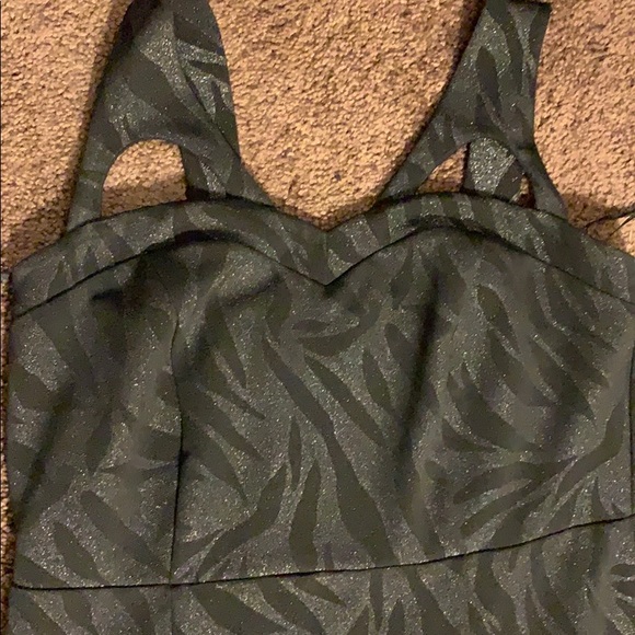Forever 21 XL sparkle zebra print black dress used - Picture 3 of 5